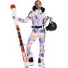 GSOU SNOW Womens Ski Suit One Piece Snowsuit Snowboard Slim Insulated Jumpsuit Jacket Waterproof Windproof for Outdoor Sports(Tie Dyed Purple)