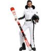 GSOU SNOW Womens Ski Suit One Piece Snowsuit Snowboard Slim Insulated Jumpsuit Jacket Waterproof Windproof for Outdoor Sports(White)