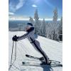 GSOU SNOW Womens Ski Suit One Piece Snowsuit Snowboard Slim Insulated Jumpsuit Jacket Waterproof Windproof for Outdoor Sports(White Thousand Bird Grid)