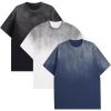 GSOU SNOW Men Oversized T Shirt Cotton Casual Unisex Short Sleeve Vintage Baggy Tee Shirts Washed Mens Streetwear(Black+white+blue)