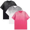 GSOU SNOW Men Oversized T Shirt Cotton Casual Unisex Short Sleeve Vintage Baggy Tee Shirts Washed Mens Streetwear(Black+white+rose)