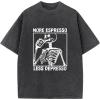GSOU SNOW Men Oversized T Shirt Cotton Casual Unisex Short Sleeve Vintage Baggy Tee Shirts Washed Mens Streetwear(Washed Black-2)