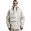 GSOU SNOW Men Ski Jacket Snowboard Waterproof Baggy Snow Coat Warm Winter Sport Hooded(Beige 1)