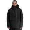 GSOU SNOW Men Ski Jacket Snowboard Waterproof Baggy Snow Coat Warm Winter Sport Hooded(Black 1)