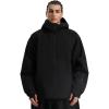 GSOU SNOW Men Ski Jacket Snowboard Waterproof Baggy Snow Coat Warm Winter Sport Hooded(Black)