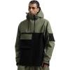 GSOU SNOW Men Ski Jacket Snowboard Waterproof Baggy Snow Coat Warm Winter Sport Hooded(Black Army Green)