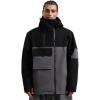 GSOU SNOW Men Ski Jacket Snowboard Waterproof Baggy Snow Coat Warm Winter Sport Hooded(Black Grey)