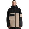 GSOU SNOW Men Ski Jacket Snowboard Waterproof Baggy Snow Coat Warm Winter Sport Hooded(Black Khaki)