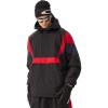GSOU SNOW Men’s Baggy Snowboard Jackets Waterproof Ski Jacket Women Insulated Pullover 2L Snow Coat(Black+red)