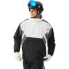 GSOU SNOW Men’s Baggy Snowboard Jackets Waterproof Ski Jacket Women Insulated Pullover 2L Snow Coat(White-black)
