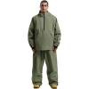 GSOU SNOW Mens Ski Jacket and Pants Set Ski Suit Snowboard Pants Mens Snow Suit Snowboarding Jacket Waterproof Windproof(Army Green)