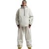 GSOU SNOW Mens Ski Jacket and Pants Set Ski Suit Snowboard Pants Mens Snow Suit Snowboarding Jacket Waterproof Windproof(Beige)