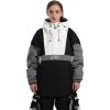 GSOU SNOW Ski Jacket Waterproof Windproof Snowboarding Men Women Insulated Warm Fabric(Black White)