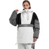GSOU SNOW Ski Jacket Waterproof Windproof Snowboarding Men Women Insulated Warm Fabric(White)