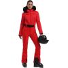 GSOU SNOW Ski Suit Women Snowsuit Slim One Piece Jumpsuit Snow Jackets Waterproof Winter Windproof Outdoor Sports Warm(All Red)