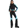 GSOU SNOW Ski Suit Women Snowsuit Slim One Piece Jumpsuit Snow Jackets Waterproof Winter Windproof Outdoor Sports Warm(Back Blue)
