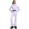 GSOU SNOW Ski Suit Women Snowsuit Slim One Piece Jumpsuit Snow Jackets Waterproof Winter Windproof Outdoor Sports Warm(Purple)