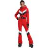 GSOU SNOW Ski Suit Women Snowsuit Slim One Piece Jumpsuit Snow Jackets Waterproof Winter Windproof Outdoor Sports Warm(Red 1)