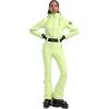 GSOU SNOW Ski Suit Women Snowsuit Slim One Piece Jumpsuit Snow Jackets Waterproof Winter Windproof Outdoor Sports Warm(Yellow Green)