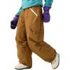 GSOU SNOW Women Men Baggy Ski Pants Loose Snowboard Pants Insulated Snow Pant Waterproof Windproof Outdoor Sport(Coffee)