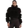 GSOU SNOW Women Ski Jacket Faux Fur Snowboard Coat Snow Cropped Jacket Winter Outdoor Warm(Coffee)