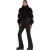 GSOU SNOW Women Ski Suit One Piece Snowsuit Snowboard Faux Fur Collar Slim Jumpsuit Jacket Insulated Windproof Outdoor Winter(Brown Color)
