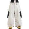 GSOU SNOW Womens Mens Baggy Snow Pants Cargo Snowboard Pants Ski Super Loose Sport Outdoor Insulation Waterproof(Beige Black)