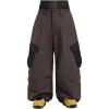 GSOU SNOW Womens Mens Baggy Snow Pants Cargo Snowboard Pants Ski Super Loose Sport Outdoor Insulation Waterproof(Coffee Black)