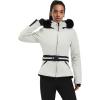 GSOU SNOW Women’s Ski Jacket Snowboard Warm Winter Short Slim Snow Coat Jacket Mountain Windproof Waterproof Insulated Hooded(Beige)