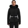 GSOU SNOW Women’s Ski Jacket Snowboard Warm Winter Short Slim Snow Coat Jacket Mountain Windproof Waterproof Insulated Hooded(Black)