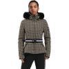 GSOU SNOW Women’s Ski Jacket Snowboard Warm Winter Short Slim Snow Coat Jacket Mountain Windproof Waterproof Insulated Hooded(Brown)