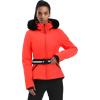 GSOU SNOW Women’s Ski Jacket Snowboard Warm Winter Short Slim Snow Coat Jacket Mountain Windproof Waterproof Insulated Hooded(Orange)