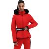GSOU SNOW Women’s Ski Jacket Snowboard Warm Winter Short Slim Snow Coat Jacket Mountain Windproof Waterproof Insulated Hooded(Red)