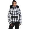 GSOU SNOW Women’s Ski Jacket Snowboard Warm Winter Short Slim Snow Coat Jacket Mountain Windproof Waterproof Insulated Hooded(White)