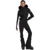 GSOU SNOW Womens Ski Suit One Piece Snowsuit Snowboard Slim Insulated Jumpsuit Jacket Waterproof Windproof for Outdoor Sports(Black 1)