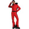 GSOU SNOW Womens Ski Suit One Piece Snowsuit Snowboard Slim Insulated Jumpsuit Jacket Waterproof Windproof for Outdoor Sports(Red Black)
