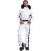 GSOU SNOW Womens Ski Suit One Piece Snowsuit Snowboard Slim Insulated Jumpsuit Jacket Waterproof Windproof for Outdoor Sports(White)