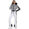 GSOU SNOW Womens Ski Suit One Piece Snowsuit Snowboard Slim Insulated Jumpsuit Jacket Waterproof Windproof for Outdoor Sports(White Black)