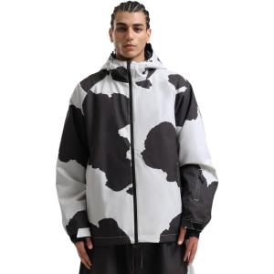 GSOU SNOW Men Ski Jacket Snowboard Waterproof Baggy Snow Coat Warm Winter Sport Hooded(Cow)
