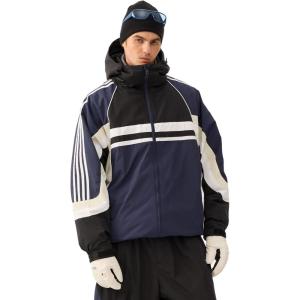 GSOU SNOW Men Ski Jacket Women Baggy Snowboard Jacket Snow Coat Mountain Jacket Hooded Waterproof Windproof Reflective Strip(Blue)