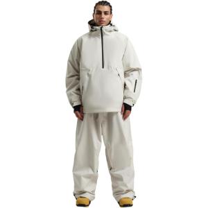 GSOU SNOW Mens Ski Jacket and Pants Set Ski Suit Snowboard Pants Mens Snow Suit Snowboarding Jacket Waterproof Windproof(Beige)