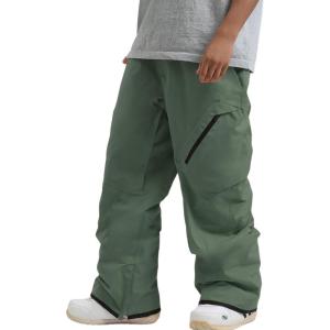 GSOU SNOW Mens Ski Pants Women Snowboard Pant Waterproof Windproof Warm Insulated Outdoor Snow Winter Sports(Army Green)