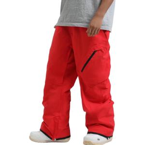 GSOU SNOW Mens Ski Pants Women Snowboard Pant Waterproof Windproof Warm Insulated Outdoor Snow Winter Sports(Red)