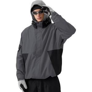 GSOU SNOW Mens Womens Ski Jacket Baggy Snowboard Coat Waterproof Insulated Snow Hoodie For Winter Outdoor Sports Loose Fit