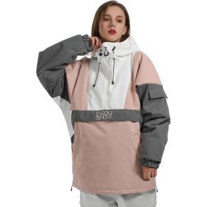 GSOU SNOW Ski Jacket Waterproof Windproof Snowboarding Men Women Insulated Warm Fabric(Pink White)
