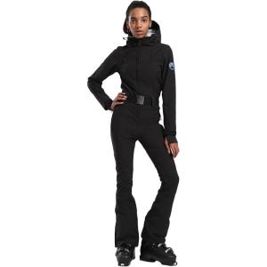 GSOU SNOW Ski Suit Women Snowsuit Slim One Piece Jumpsuit Snow Jackets Waterproof Winter Windproof Outdoor Sports Warm(All Black)