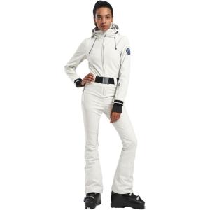 GSOU SNOW Ski Suit Women Snowsuit Slim One Piece Jumpsuit Snow Jackets Waterproof Winter Windproof Outdoor Sports Warm(Beige)