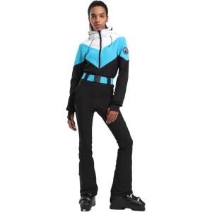 GSOU SNOW Ski Suit Women Snowsuit Slim One Piece Jumpsuit Snow Jackets Waterproof Winter Windproof Outdoor Sports Warm(Black)