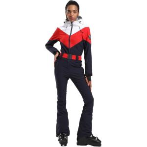 GSOU SNOW Ski Suit Women Snowsuit Slim One Piece Jumpsuit Snow Jackets Waterproof Winter Windproof Outdoor Sports Warm(Blue)