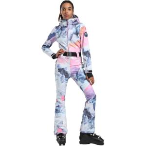 GSOU SNOW Ski Suit Women Snowsuit Slim One Piece Jumpsuit Snow Jackets Waterproof Winter Windproof Outdoor Sports Warm(Multicolor)